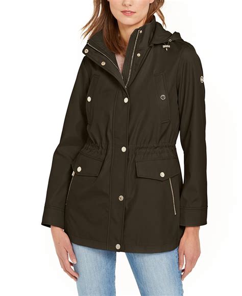 michael michael kors women's quilted hooded anorak coat|hooded anorak coat macy's.